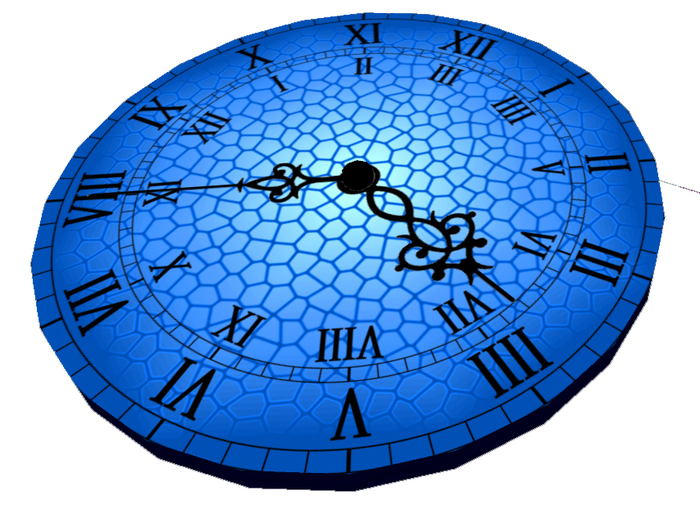 Second Life Marketplace Giant Cobalt Stainglass Analog Clock PDT/EST