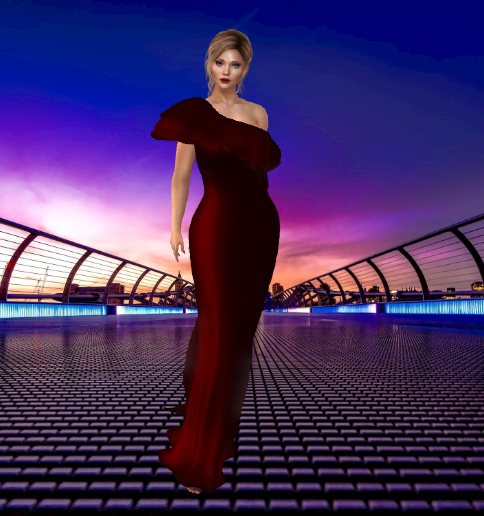 Red evening dress