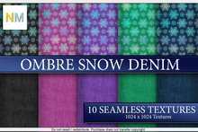 Ombre Snow Denim Machup Kit 10 Seamless Textures NM Snowflakes Colors Jeans Fabrics