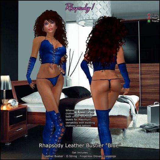 Rhapsody Leather Bustier "Blue"