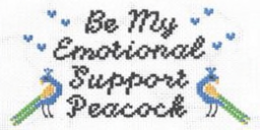 Emotional Support Peacock Needlework Texture