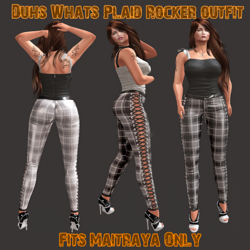 Dw - Greys and Black Plaid Rocker outfits [Boxed]