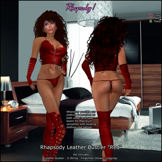 Rhapsody Leather Bustier "Red"