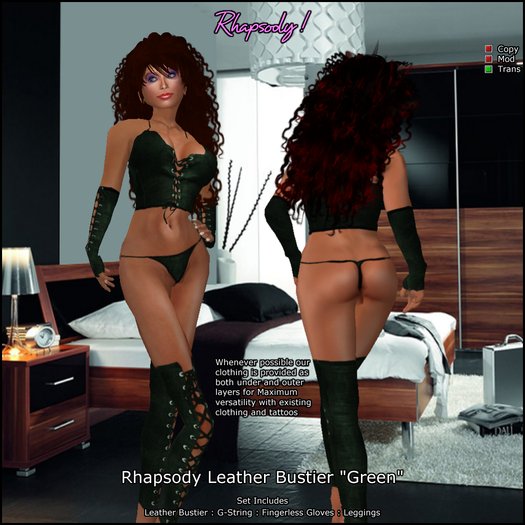 Rhapsody Leather Bustier "Green"