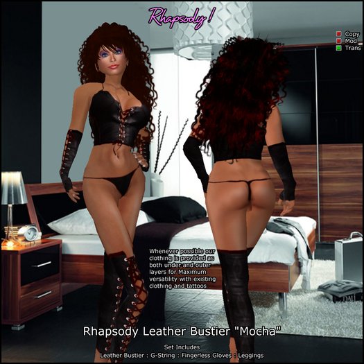 Rhapsody Leather Bustier "Mocha"