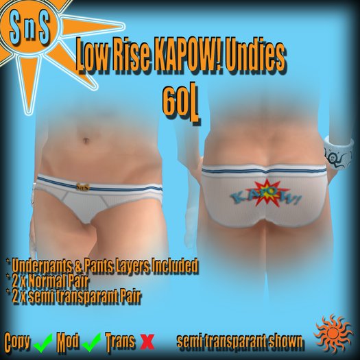 **SnS - Low Rise KAPOW Undies