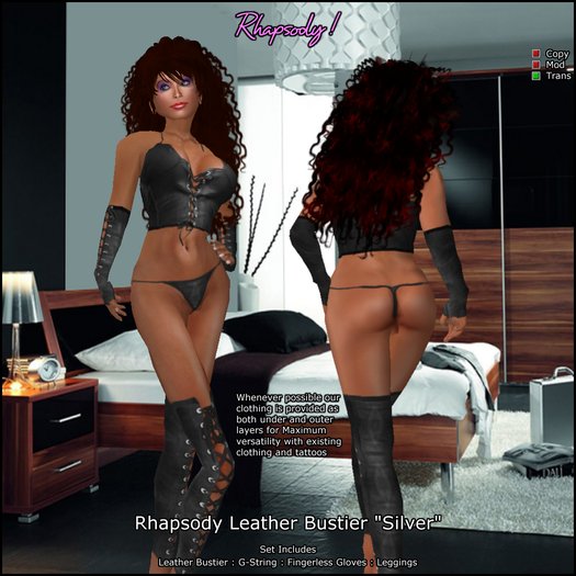 Rhapsody Leather Bustier "Silver"