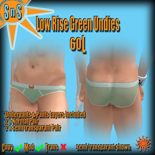 *SnS - Low Rise Green Undies