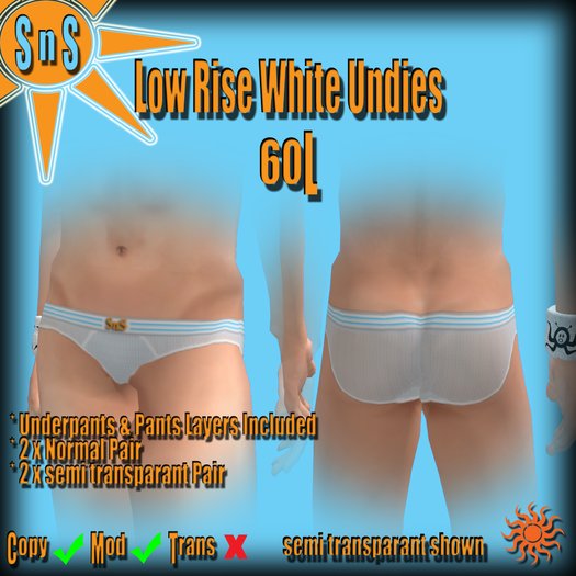 *SnS - Low Rise White Undies
