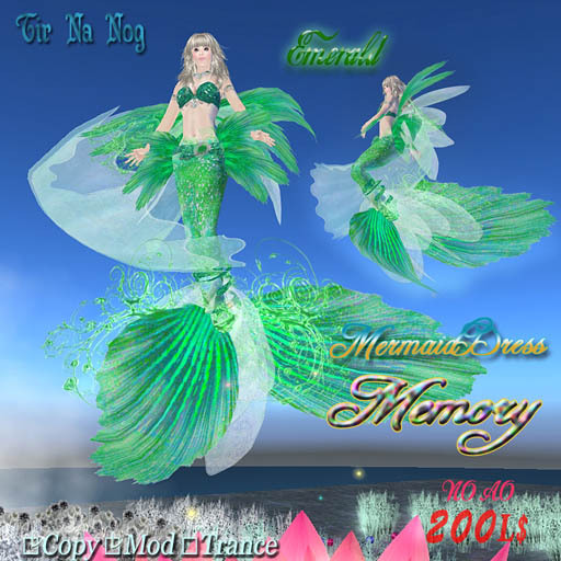 **TNN**Mermaid Dress Memory-Emerald