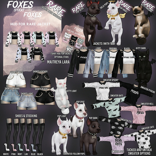 Foxes - Spooky - stockings - Opaque