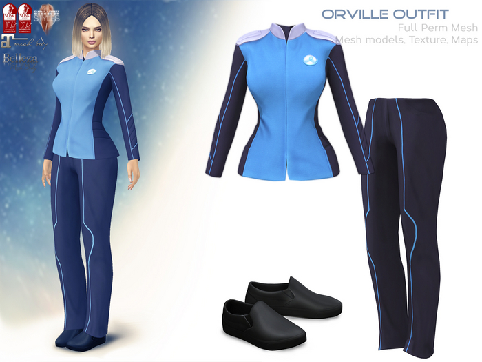 Full Perm Mesh Orville Outfit - Female for Legacy, Maitreya, Belleza (Venus, Isis, Freya), Slink (physique, hourglass)