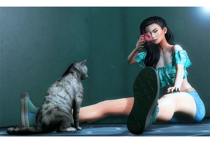 [AZ] Photo-Cat - Female Static Pose w/props
