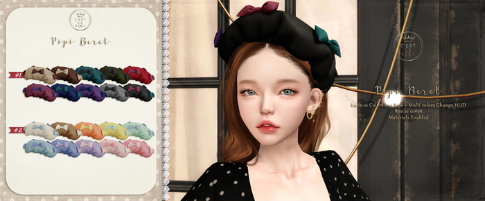 ::C'est la vie !:: Pipi Beret (DEMO) / Each 10 Colors / 10 Bow + Multi colors Change