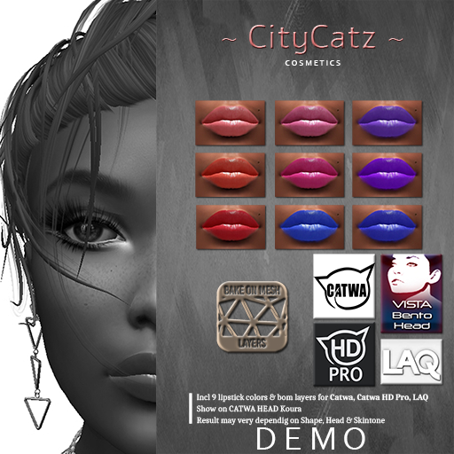 ~ CityCatz ~ BOM Catwa+HD+LAQ Lipstick #1 DEMO