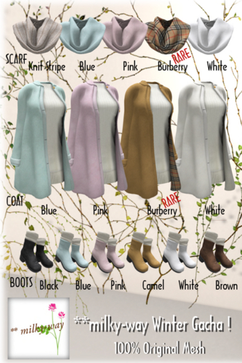 **milky-way *15-25 Winter SET Gacha !! Boots-Brown