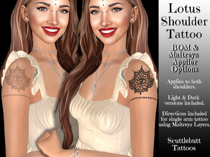 .::Scuttlebutt::. Lotus Shoulder Tattoo