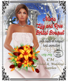 CM..Maria Bridal Bouquet-Fire Lily & Rose