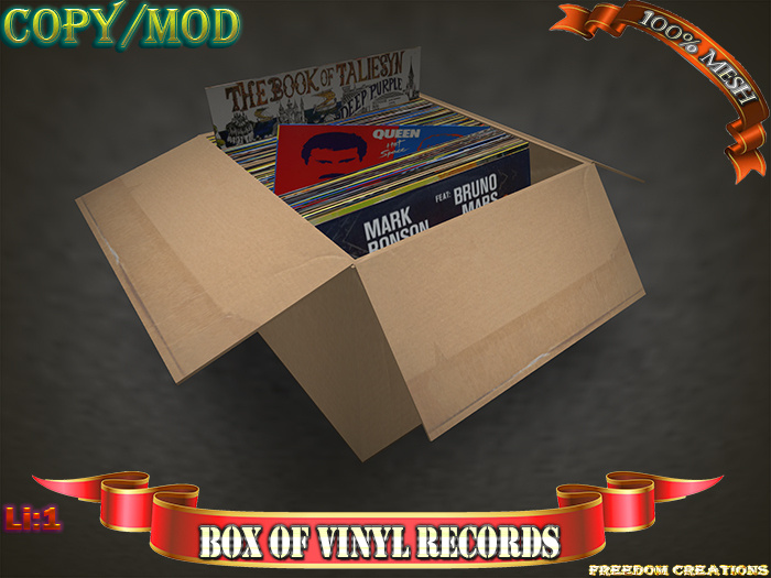 Box of vinyl records-Freedom creations