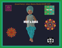 [Good Fairy] - Johar {Kurta Dhoti} ZOOBY BOY *AQUA*