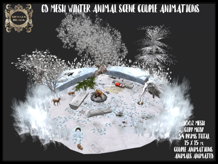 GD MESH WINTER ANIMAL SCENE COUPLE ANIMATIONS