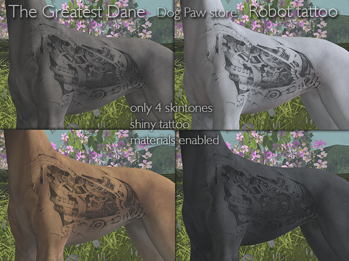 DOG PAW  Robot  Tattoo
