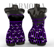 * Harmonia Halloween Moglia Dress Reborn Maitreya Legacy Sexy Open Back Ribbons Mini