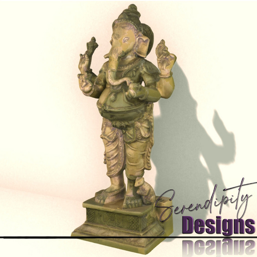 Serendipity Designs - Gold Standing Ganesha 