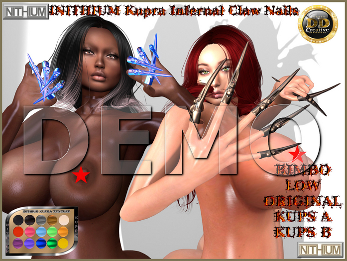 ☾ⅅⅅ☽ ◉ [INITHIUM] Kupra Infernal Claw Nails ◉ [ DEMO ]
