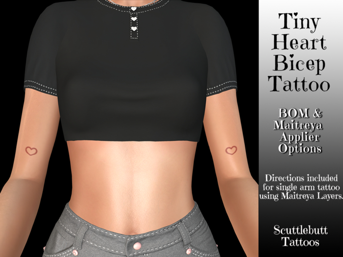 .::Scuttlebutt::. Tiny Heart Bicep Tattoo