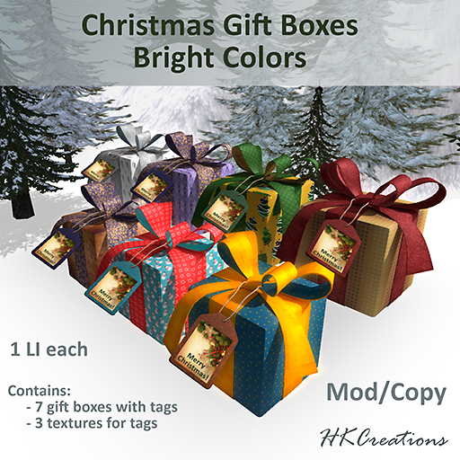 Christmas Gift Boxes: Bright - M/C