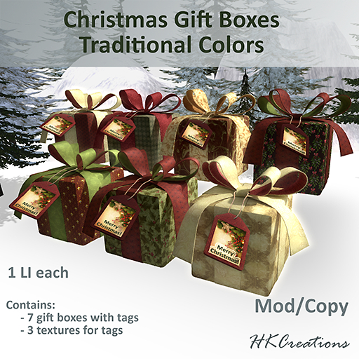 Christmas Gift Boxes: Traditional - M/C