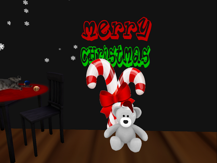 Merry Christmas Sign & Candy Cane & Xmas Teddy Bear 2021