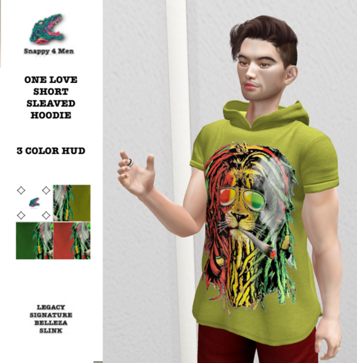 Snappy4men // One Love Short Sleave Hoodie