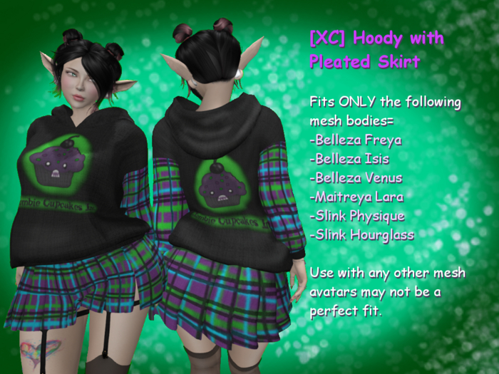 [XC] Hoody with Pleated Skirt Classic