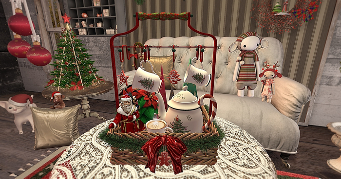 CJ Christmas Santa's Hot Drink Rack  ~ Dispenser