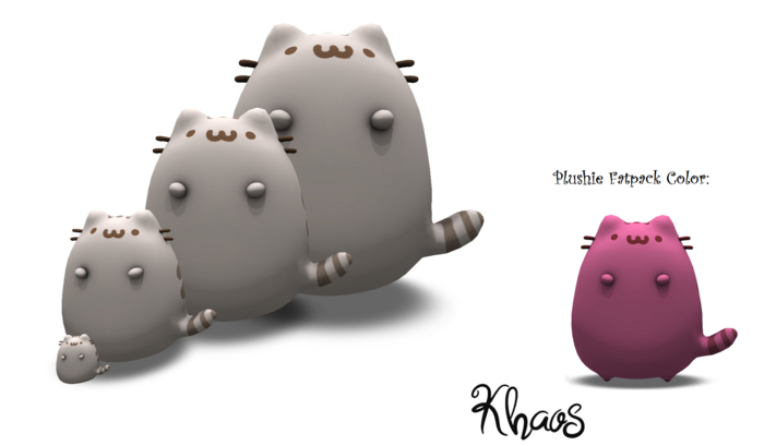 KHAOS'S STORE PINK FATPACK CAT PLUSHIE  FOR DECO