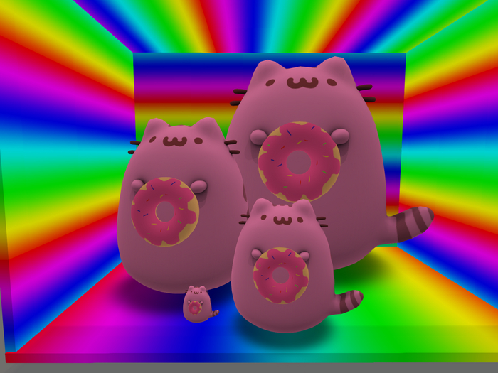 KHAOS'S STORE PINK FATPACK CAT PLUSHIE WITH DONUTS FOR DECO