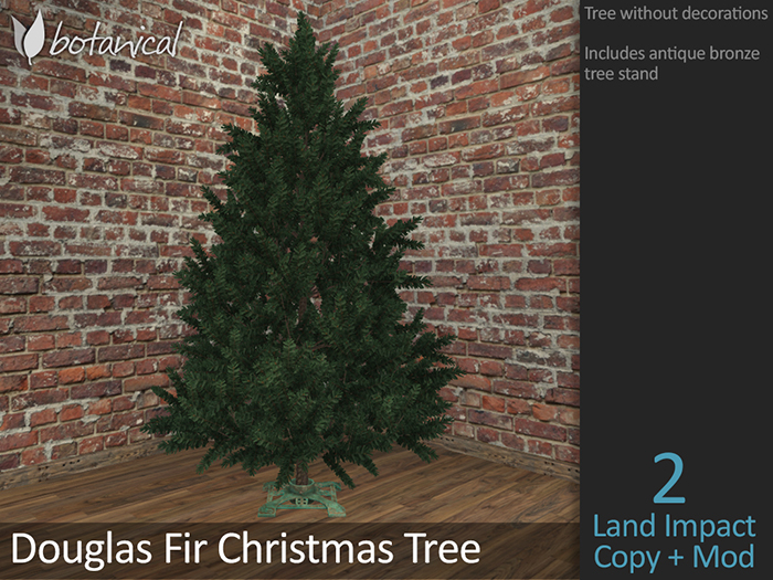 Second Life Marketplace Botanical Douglas Fir Christmas Tree (Green)