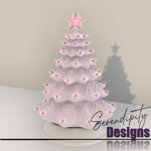 Serendipity Designs - Ceramic Christmas Tree Pink