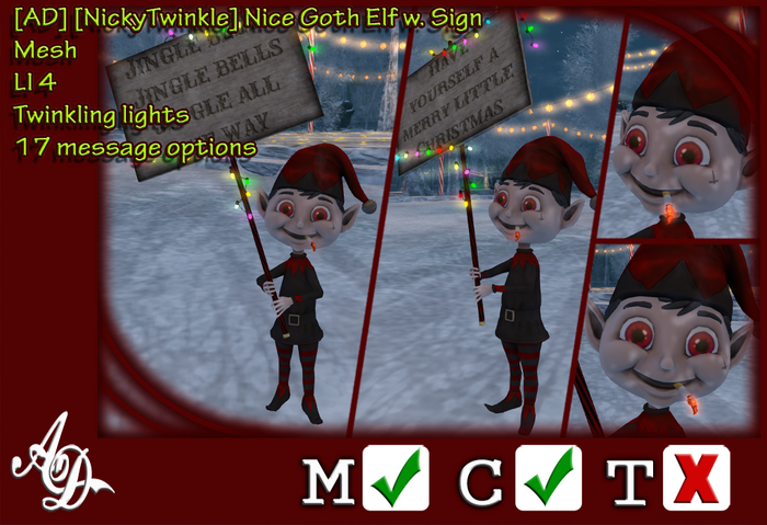 [AD] [NickyTwinkle] Nice Goth Elf w. Sign