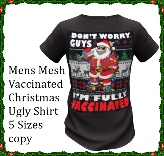 DMD~Mens Santa Vaccinated Tee Boxed