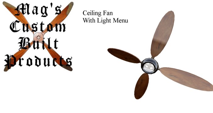 Ceiling Fan w light menu