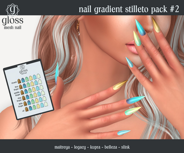 *Gloss* Nails Details Stilleto Pack #2