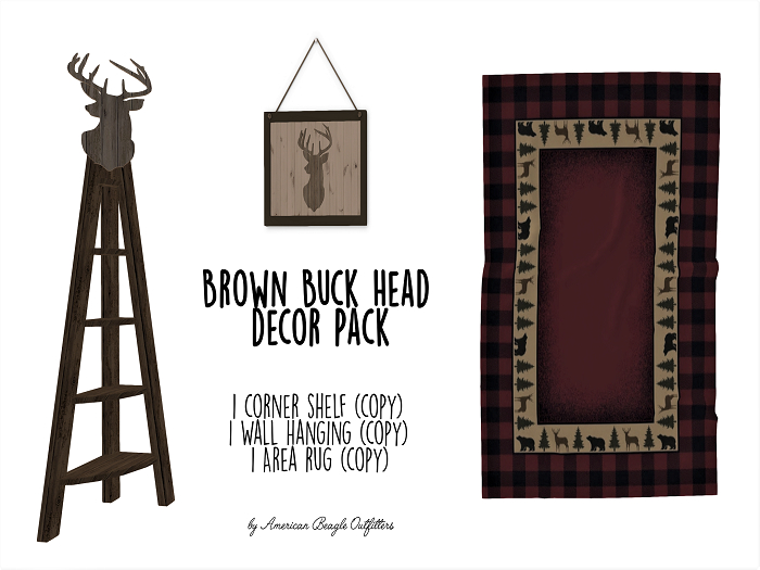 ABO - Buck head decor pack (brown) 