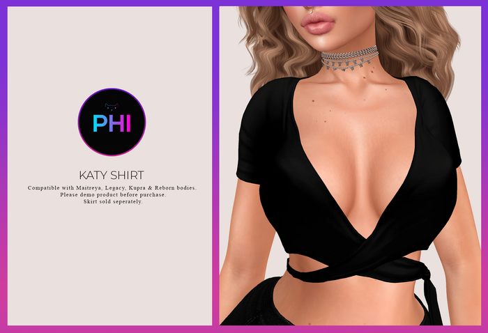 *PHI* Katy Black Top