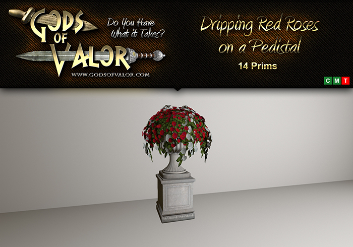 Gods of Valor - Dripping Red Roses on a Pedistal
