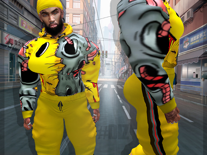 #DIZ WORM'D JOGGER SET-FLEX/^KARIO^