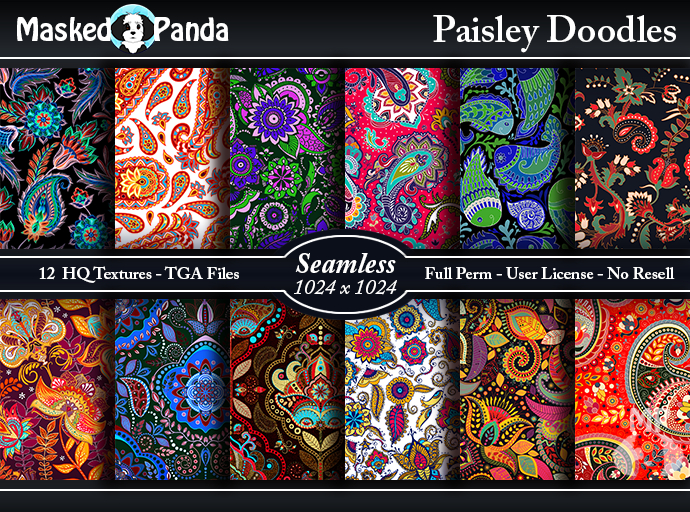 MP Paisley Doodles - Seamless Textures - Full Perm