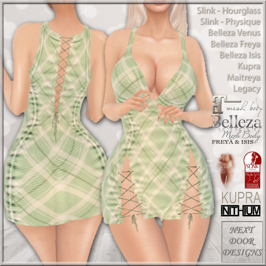 Get It Green Plaid: Belleza Freya, Venus, Isis, Maitreya, Legacy, Inithium Kupra, Slink Hourglass & Physique